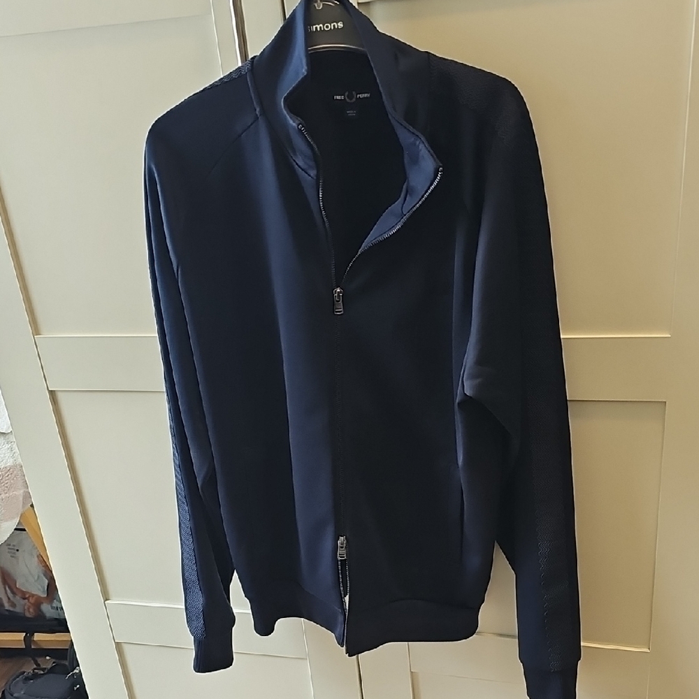 Fred Perry Dark Blue Zip-Up Sweater Size L like new!